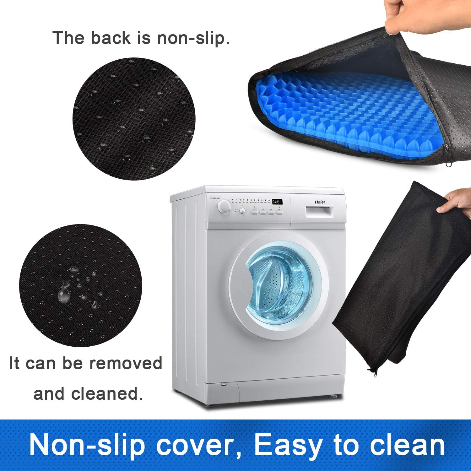 Skiennix Gel Seat Cushion - Super Large & Thick Cooling Honeycomb Design for Office & Home Use