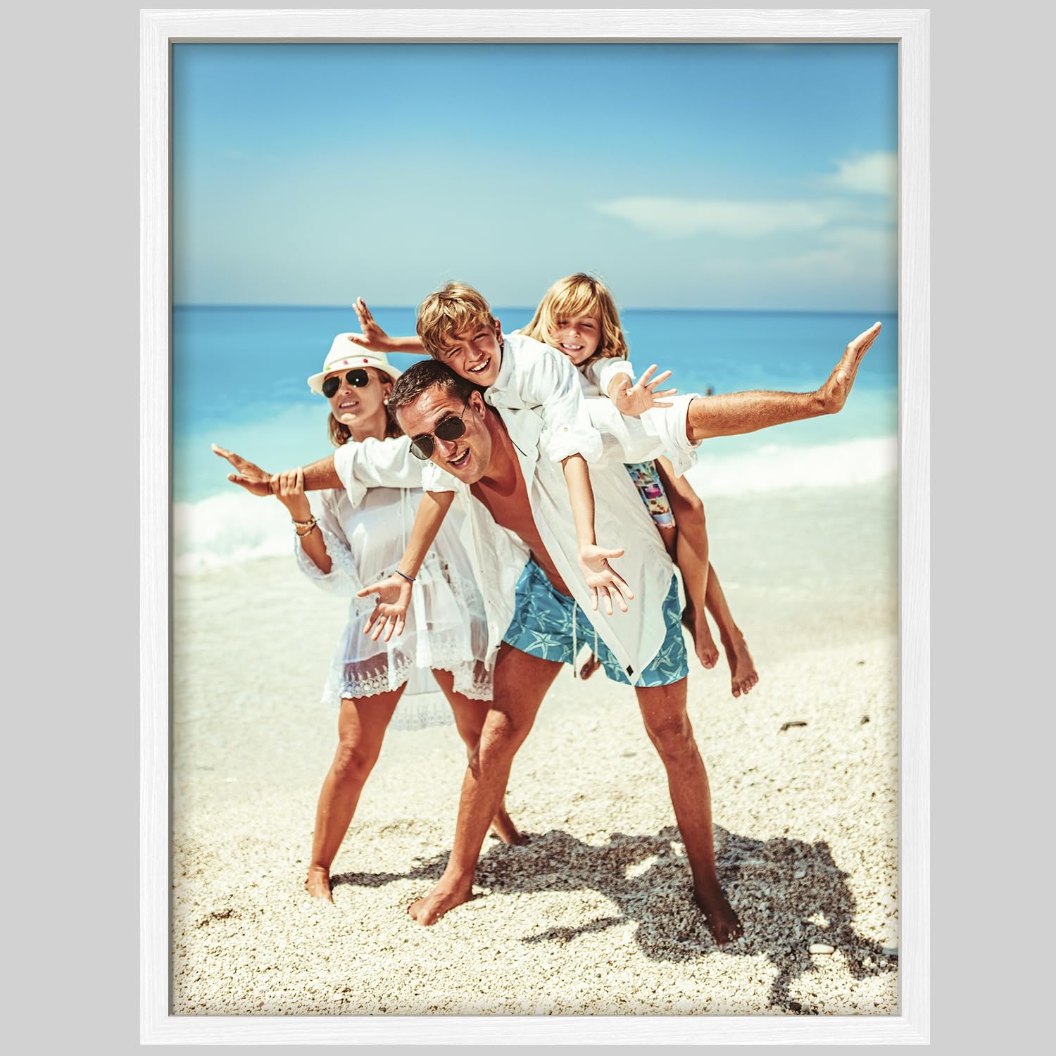 Wall26 Custom Framed Canvas Poster Art - Ready to Hang Home Decor for Living Room & Bedroom | 8"x10" White