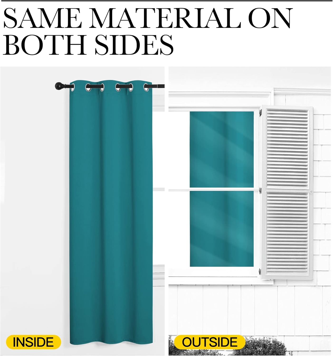 NICETOWN Room Darkening Curtains - Thermal Insulated Grommet Blackout Panels, 108 Inch, Peacock Teal, 2 Pieces