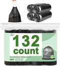 Skiennix 4 Gallon Drawstring Trash Bags - Tear-Free Bathroom & Office Wastebasket Liners | 132 Count, Black