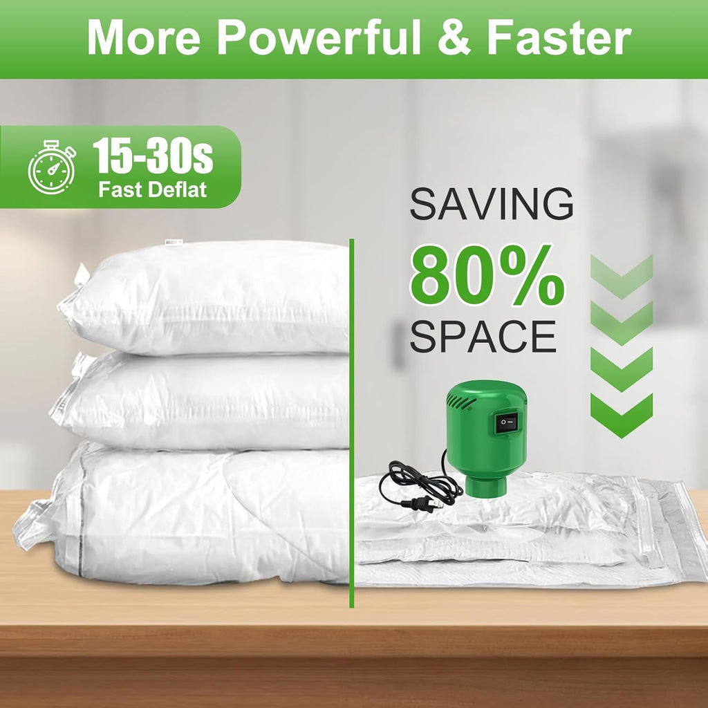 Skiennix Electric Vacuum Pump - Portable Storage Solution for Clothing & Bedding | Green (No Bags)