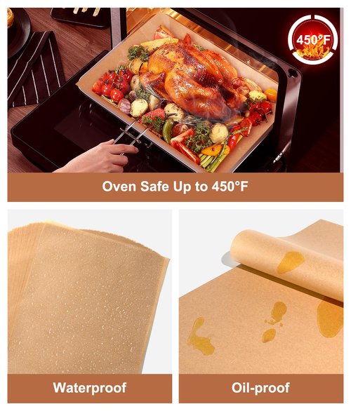 Parchment Paper Baking Sheets, 9 x 13 Inch, 200 Count Precut Non-Stick Unbleached Baking Paper Liners for Oven, Grill, Air Fryer, Steaming, Multipurpose for Bread, Cupcakes, Cookies and More