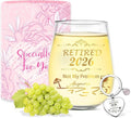 Best Retirement Gifts for Woman Men 2026 Thank You Leaving Gifts Retired Farewell Gift for Coworkers Colleagues Stemless Wine Glass Cool Retirement Good Luck Gift Happy Retirements Party Decorations