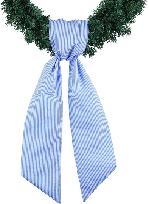 Blue Striped Wreath Sash by [Brand Name] - 5.12" Wide x 54.33" for Baby Showers & Summer Decor