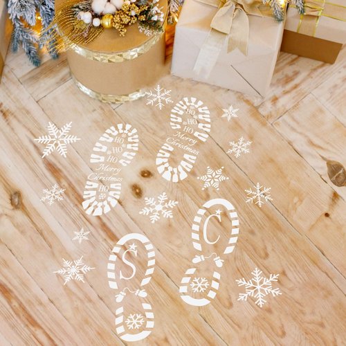 Christmas Santa Footprint Stencil - Create Magical Holiday Memories with Fake Snow Decoration | Craft Supplies