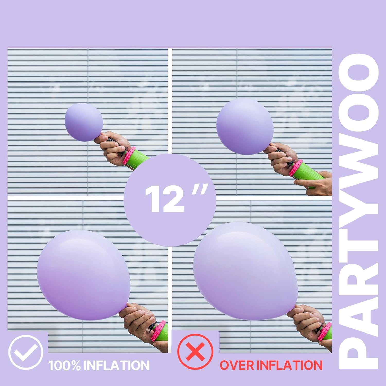 PartyWoo 66pcs Pink & Purple Balloons - 12 Inch Pastel Metallic & Confetti for Baby Shower & Birthday Decor