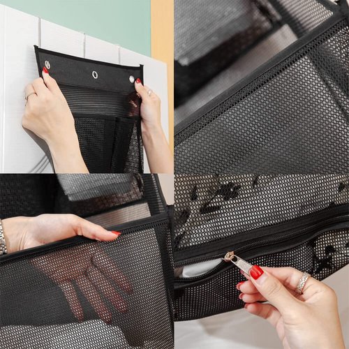 ALYER Multi-Scene Suitable Hanging Mesh Laundry Basket,Behind The Door Storage Organizer for Laundry,RV,Dorm,Bathroom,Bedroom,Pantry, Nursery,Kitchen,White