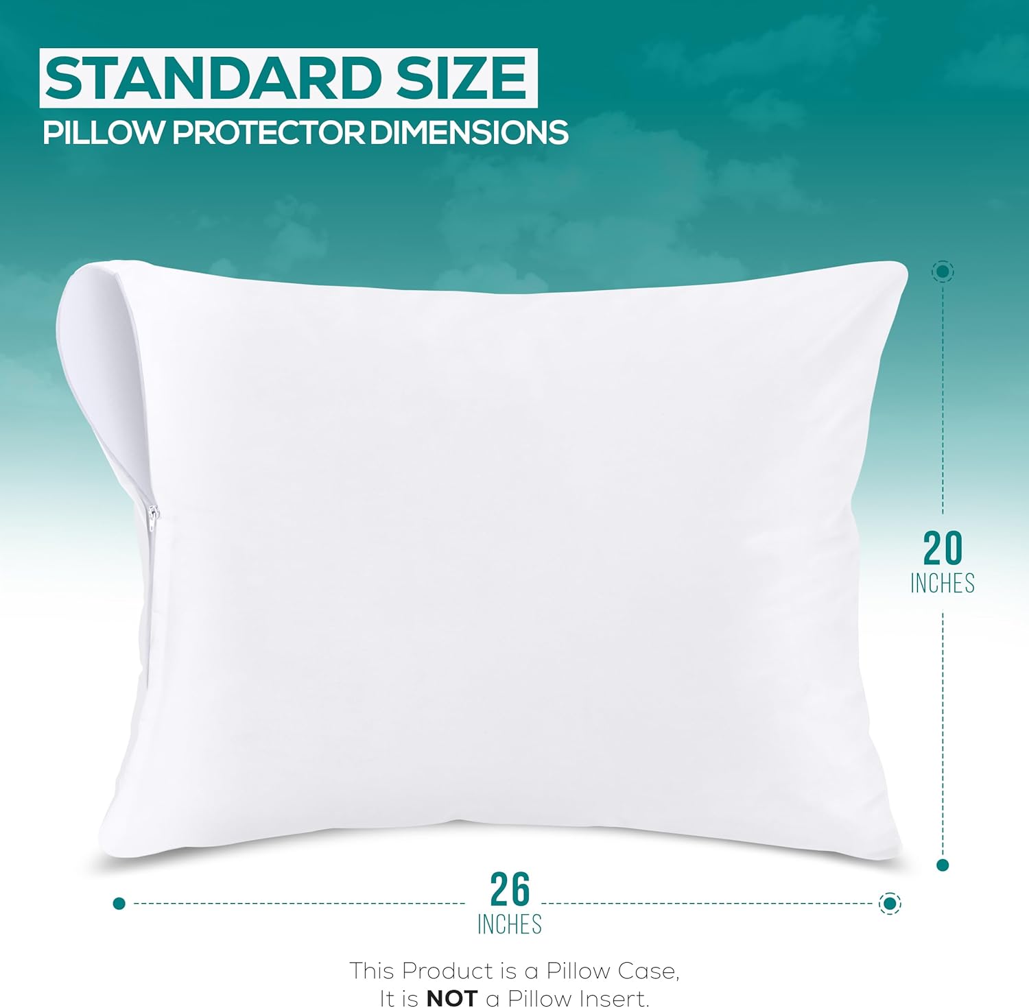 Utopia Bedding Pillow Protectors - Set of 2 Zippered Standard Size, Waterproof & Bed Bug Proof (White)
