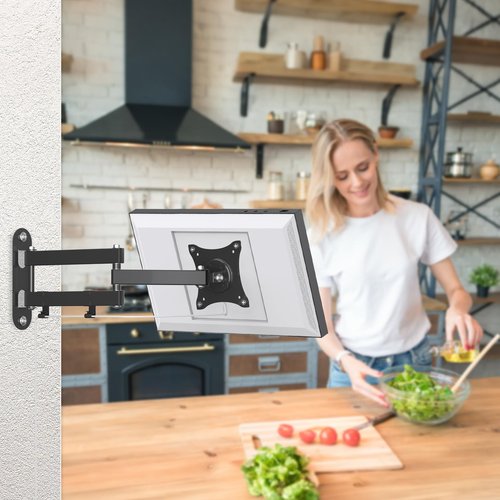 ITSHOM Wall Mount Compatible with Echo Show 15 (1st, 2nd Gen)/21, Rotate 360 Degrees, Tilt Up Down, Swivel Side to Side, Extend up to 17" from Wall(Black)