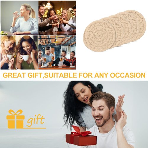 YYGMSS 6 Pcs Drink Coasters, Absorbent Coasters for Drinks,Cotton Woven Coaster for Dinning Room Decor Housewarming Cup Mat for Hot Cold Drinking