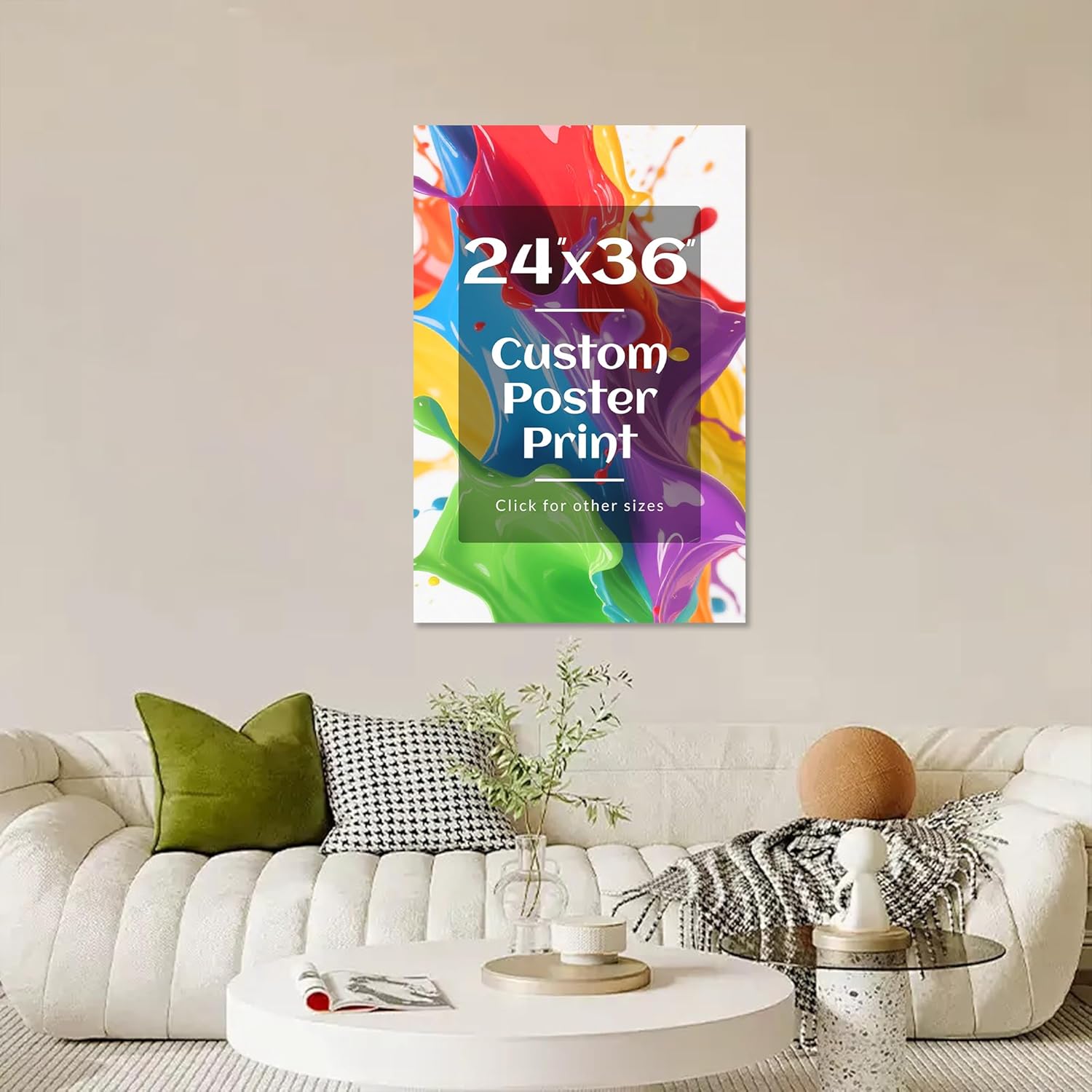 Skiennix Personalized Custom 24x36 Poster - Upload Your Photo for Unique Canvas Wall Art