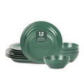 Stone Lain Orbit 12-Piece Dinnerware Set Stoneware, Green