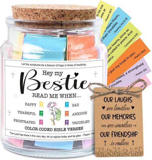 NewEleven Easter Gifts for Best Friends - Inspirational Bible Verse Jar | Perfect Birthday Present for Her or Him