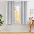 NICETOWN Blackout Curtains - Short Faux Linen Privacy Panels for Living Room & Bedroom | 63-Inch, Greyish White, 2 Panels