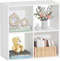 Skiennix 4-Cube Storage Organizer - Stylish Freestanding Bookcase for Bedroom & Home Office | White