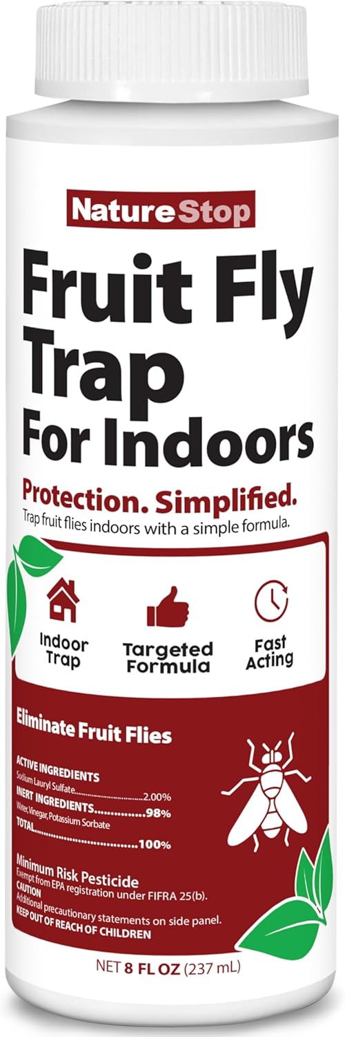 Skiennix Fruit Fly Trap - Effective Indoor Solution | 8oz Size for Maximum Catch