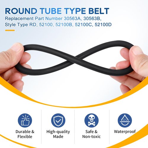 KeeTidy Vacuum Belt, 10 Pack Belt 30563B Round Vacuum Cleaner Belts Upright Vacuum Belt Compatible with Sanitaire Eureka Vacuum Cleaner, Style RD, SC679K C2094 Belt