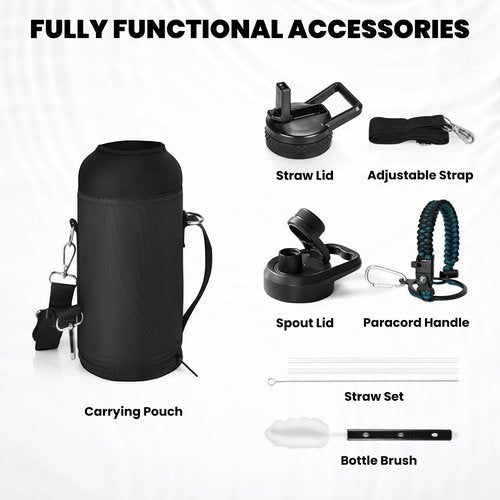 Hydro Flask Insulated Water Bottle - 32 Oz Triple Wall Vacuum Stainless Steel | Keeps Drinks Cold for 48 Hrs & Hot for 24 Hrs