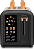 SEEDEEM 2-Slice Toaster - Touch Screen, 7 Shade Settings, 1.5” Wide Slots, Dark Chocolate Finish