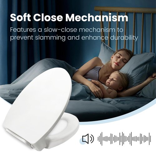 Toilet Seat Compatible with TOTO Transitional SoftClose SS114#01 Elongated Soft Close SEAT for SS237 247 SS224 SS117 SS204 SS154 SS214 Toilet Seat Replacement Parts