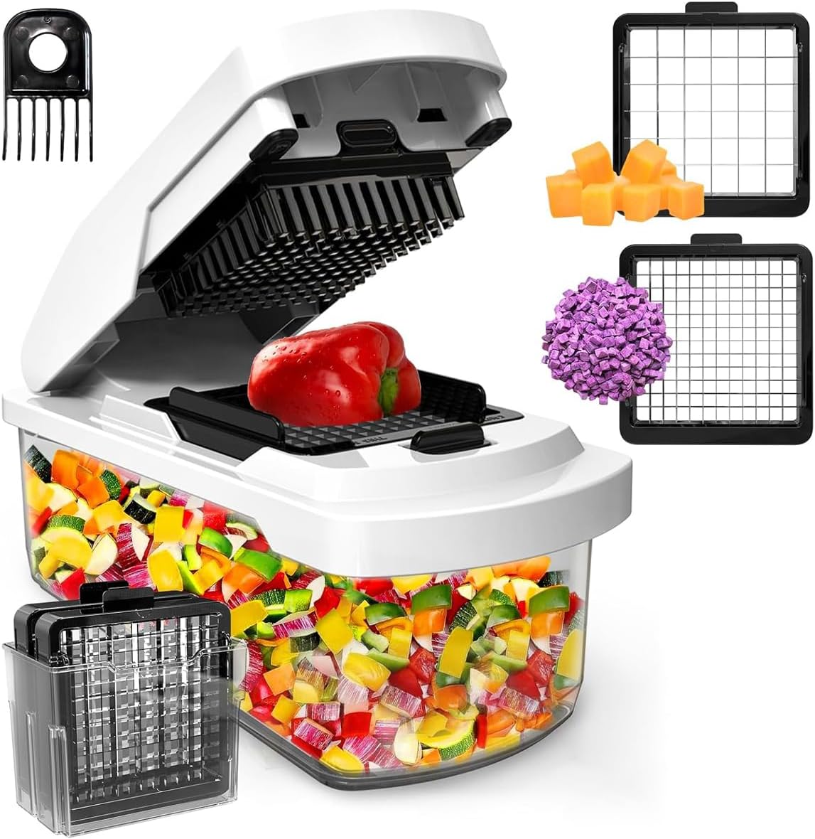 Skiennix Vegetable Chopper - 15-in-1 Mandoline Slicer & Food Dicer with Storage Container