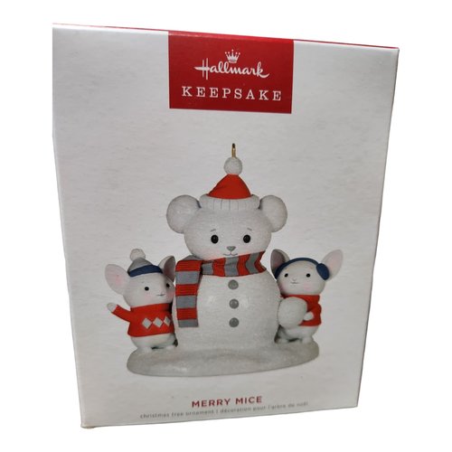 Hallmark 2022 Merry Mice Building a Snowman Special Edition Ornament
