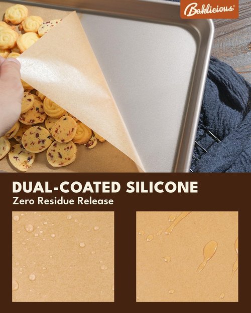 Baklicious Unbleached Parchment Paper Baking Sheets - 220 Heavy Duty Pre-Cut Sheets for Air Fryer & Oven