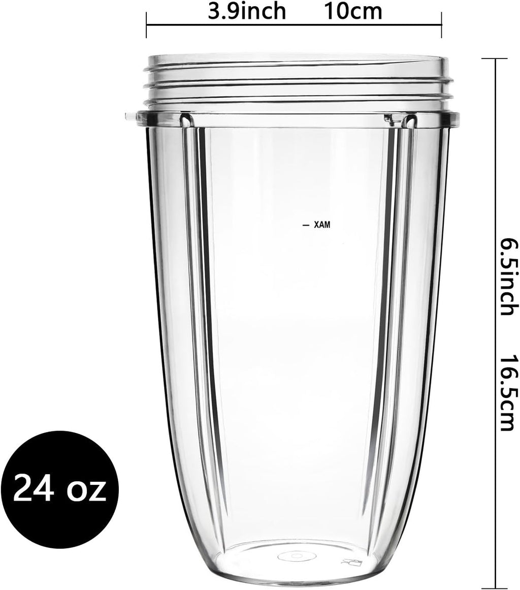 Nutribullet Replacement Cups - 24oz Blender Cups Compatible with 600W & 900W Models