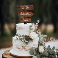 Party to Be Let the Adventure Begin Cake Topper in Wood Rustic Cake Decoration for Wedding & Baby Shower