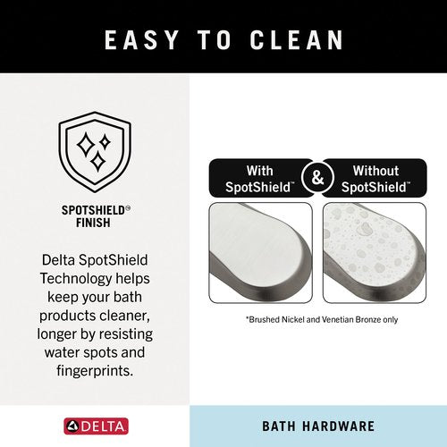 Delta Porter (1-Pack) Hand Towel Holder SpotShield Brushed Nickel Towel Racks for Bathroom Wall Round Towel Ring Holder for Bath Towel Hanger for Kitchen, Bathroom Accessories PTR46-BN