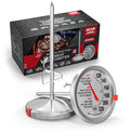 AWLKIM Stainless Steel Meat Thermometer - Safe Leave-In Oven Design | 2.5-Inch Extra-Large Dial for Cooking, Baking, Steak, Turkey - Silver