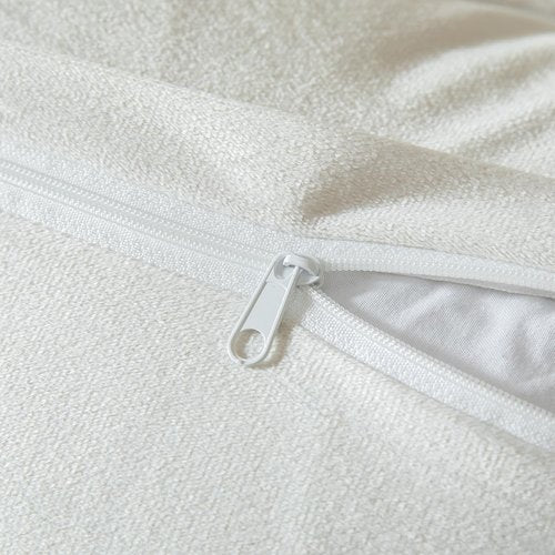 Yaertun Pack of 2 Chenille Textured Decorative Throw Pillow Covers Accent Solid Cushion Cover Soft Cozy Pillow Case with Velvet Back for Couch Sofa Bed Living Room 16x16 Inch Cream White