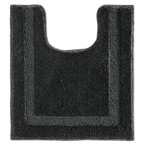 InterDesign Microfiber Polyester Contour Bathroom Rug – Black Spa
