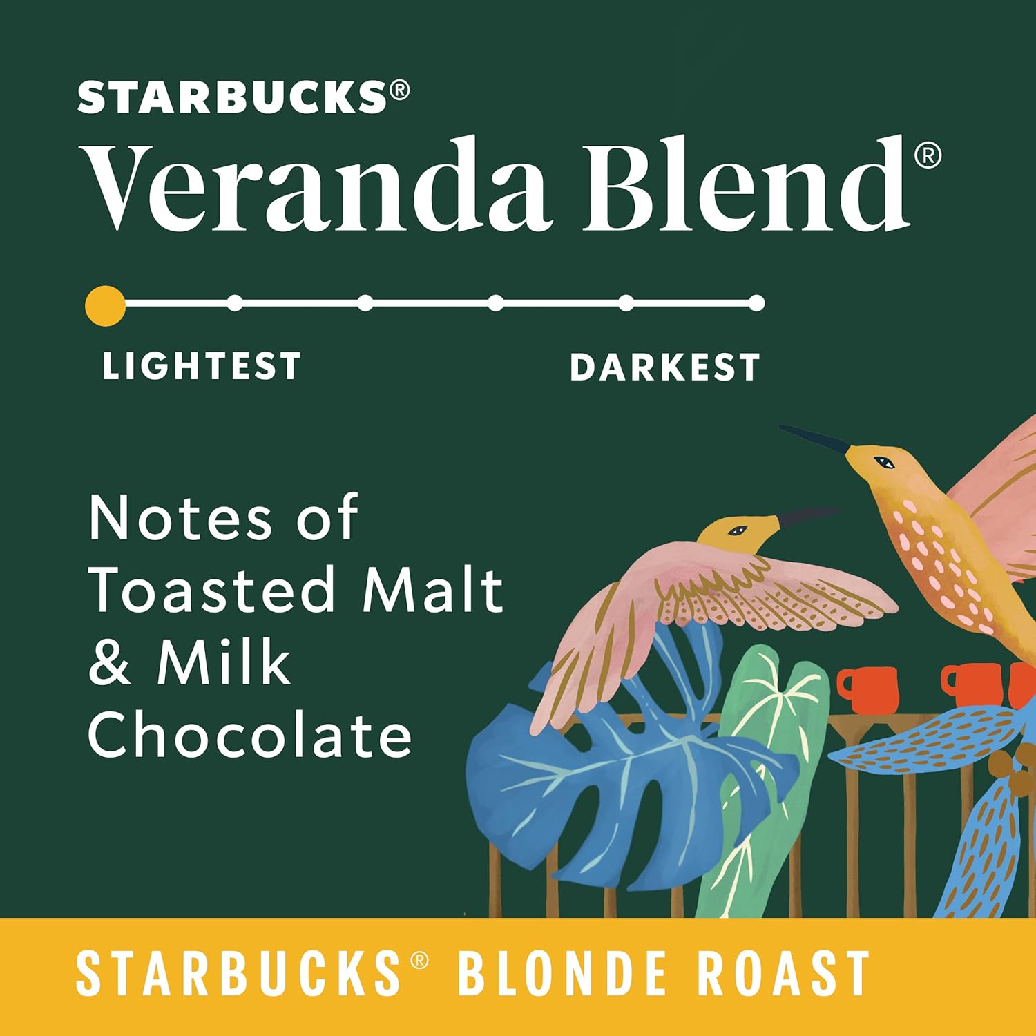 Starbucks K-Cup Coffee Pods - Blonde Roast Veranda Blend for Hot or Iced Coffee | 60 Count