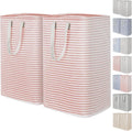 Lifewit Laundry Basket - 80L Collapsible Hamper with Reinforced Handles | Waterproof Design, Pink