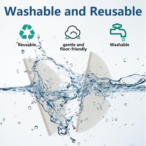 Mop Pad for Roborock Q5 Pro, Q7, Q7 Max, S5, S5 MAX, S6, S6 MAXV, S6 Pure, E-Series, Q5, Q8 Max+, Q8 Max Robot Vacuum Cleaner, 8 Pcs Reusable and 2 Pcs Disposable, Q8 Max Mop Pad Replacement