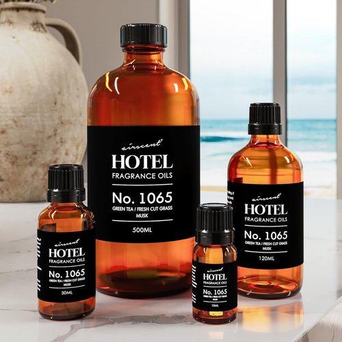AirScent Hotel Diffuser Oil No. 1065 - Green Tea & Fresh Cut Grass - Premium Fragrance for Diffusers | 10 mL Glass Dropper Bottle