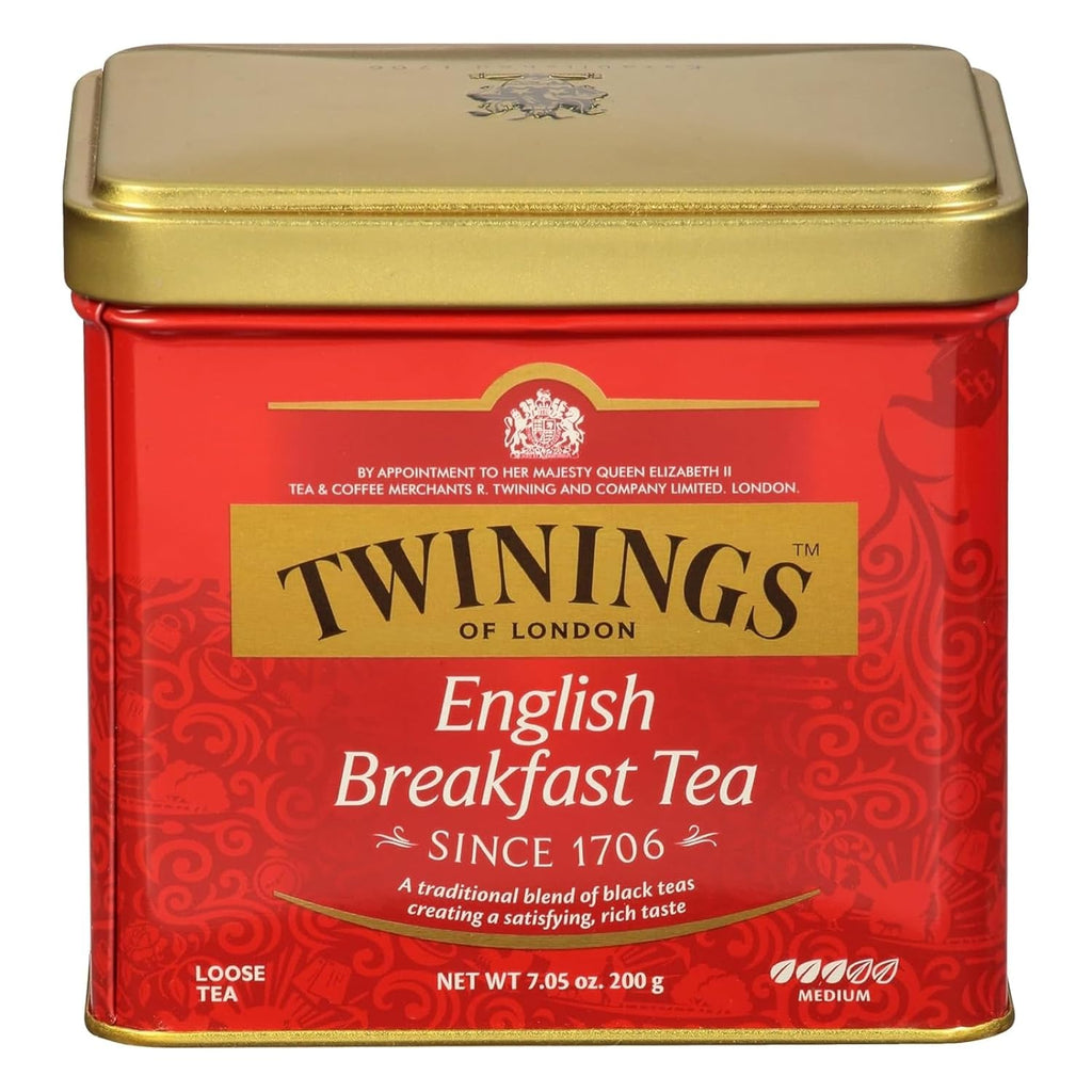Twinings English Breakfast Loose Tea - Smooth & Robust Black Tea Leaves, 7.05 Ounce Tin