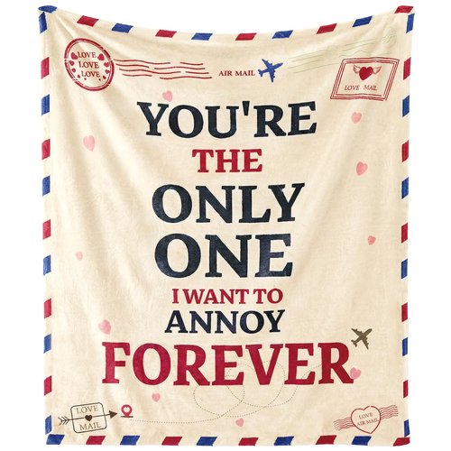 OurWarm Anniversary Couple Gifts for Women, Soft Fleece Throw Blanket 50x60 in, Birthday Wedding Romantic Gifts for Wife Husband Girlfriend Boyfriend, I Love You Present Gift for Him Her