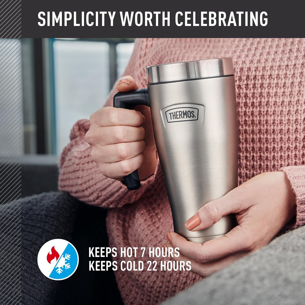 THERMOS Icon Series - Stainless Steel Mug with Granite Finish | 16 oz Capacity