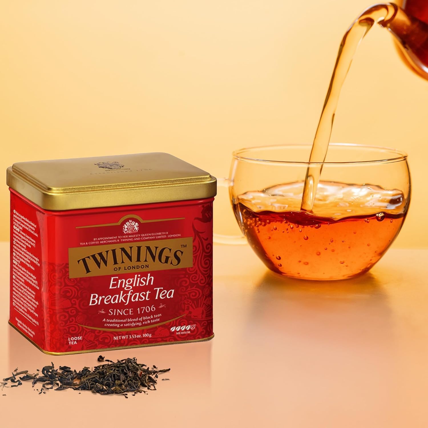 Twinings English Breakfast Loose Tea - Smooth & Robust Black Tea Leaves, 3.53 Oz Tin | Enjoy Hot or Iced