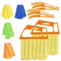 4Pcs Window Venetian Blind Cleaner Duster Tool,Feather Blind Duster for Cleaning,Washable 7 Finger Dusters Brush Dusting Cleaner Tool for Window Shutters Air Conditioner Vinyl Wood Blinds + 4 Cover