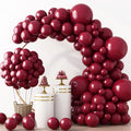 RUBFAC Burgundy Balloons - 129-Piece Latex Balloon Garland Kit | Maroon & Dark Ruby Red, 5-12 Inch Sizes for Parties