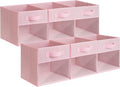 Granny Says Cube Storage Bins - 11 Inch Collapsible Fabric Organizers with Clear Window - Pink 6-Pack