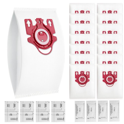 14 Pack 3D Airclean FJM Replacement Vacuum Bags Compatible with Miele Classic C1, Complete C1, C2, C3, S400i S600 S2 S5 S8 Series, with 4 MP Filters, 4 AC Filters