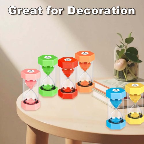 YLTIMER Hourglass Sand Timer 5 Minute, Plastic Unbreakable Hexagon Hourglass Sand Clock 5 Min, Reloj De Arena 5 Minutos, Colorful Hour Glass Sandglass for Classroom Games Kitchen (Blue)