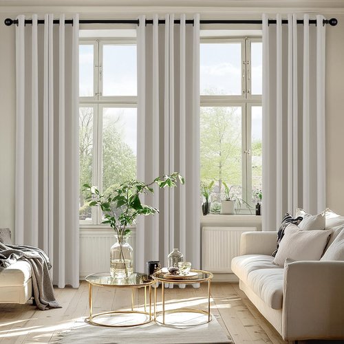 MIULEE Natural Blackout Curtains - Thermal Insulated Room Darkening Drapes | 72-Inch, 2 Panels, Noise Reduction