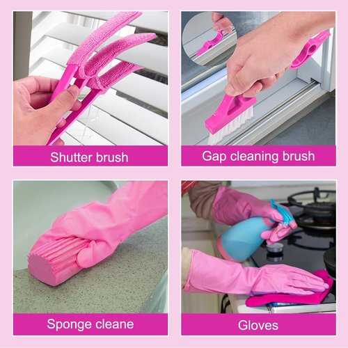CALBEAU Ceiling Fan Cleaner Duster with 60 inch Extension Pole, Dusters for Cleaning High Ceiling Fan Blades, Dusters Kit with Storage Bag, Cleaning Tools for Families (13pcs)