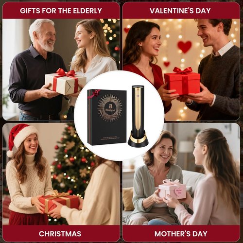 Electric Wine Bottle Opener with Charging Base & Built-in Foil Cutter – Rechargeable Intelligent Touch-Activated Automatic Corkscrew – Luxury Christmas Wine Gifts for Women, Men, Seniors