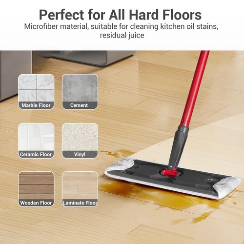 10Pcs Mop Replacement Pads,Compatible with O Cedar H2prO Flat Mop System Universal Mop Pads Mop Head Refills Washable Wet Mop,Replacment for Vileda H2prO Size Mops 15.94'' x 4.33''